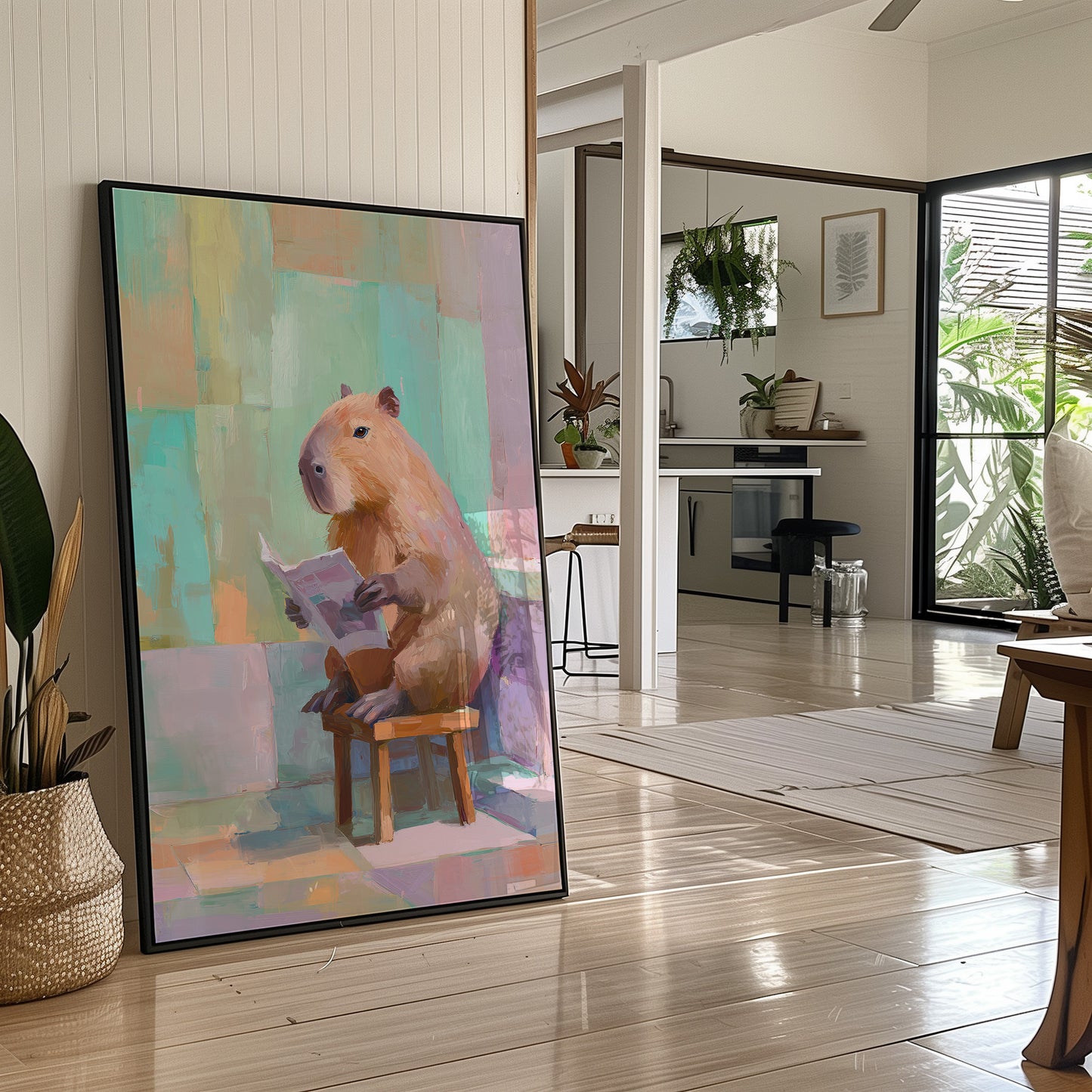 Capybara Reads the Sunday Paper