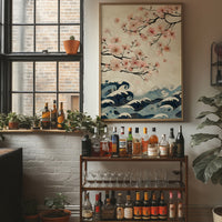 Ocean Waves Meet Cherry Blossoms