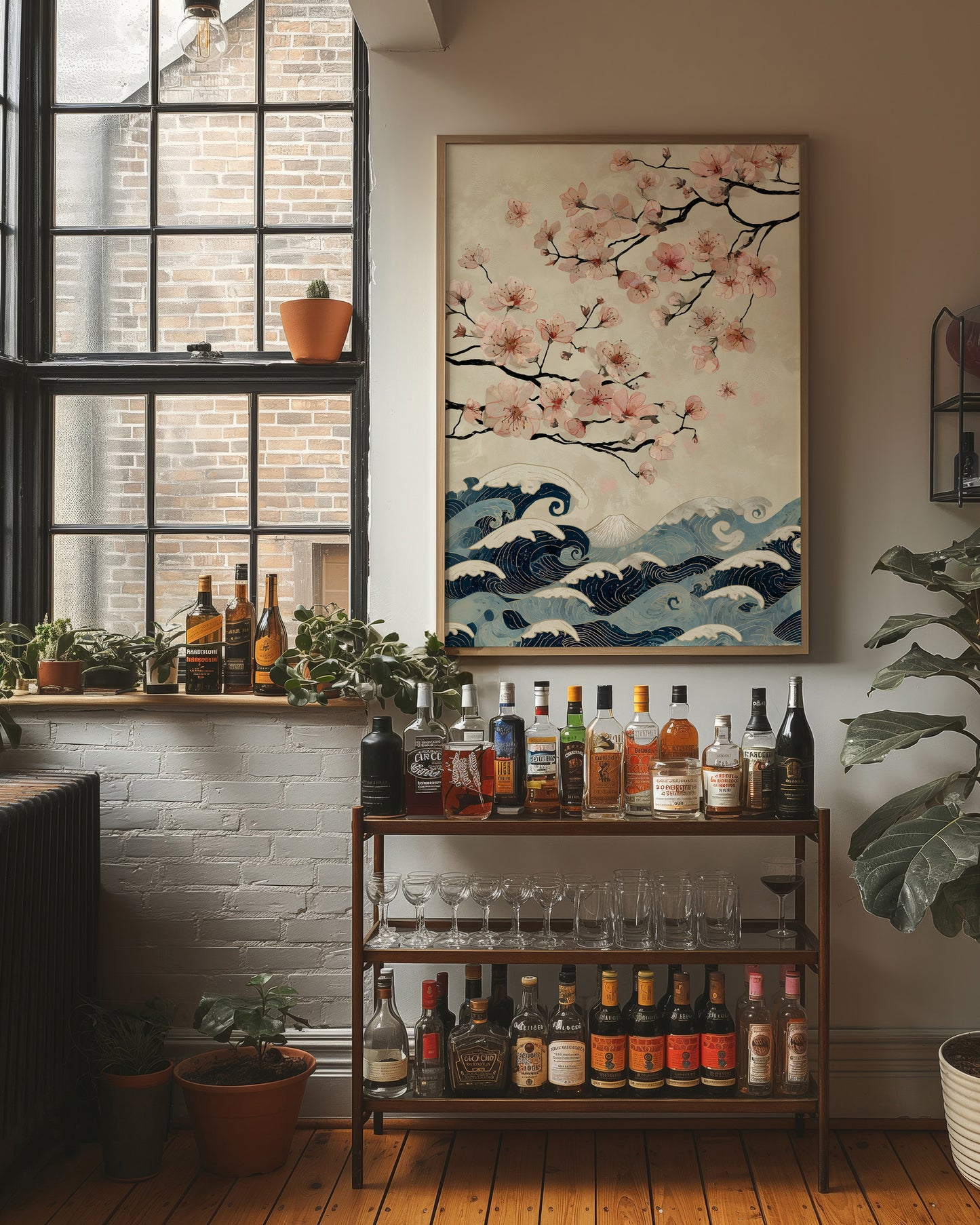 Ocean Waves Meet Cherry Blossoms