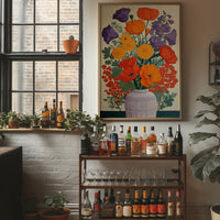 Summer Blooms Dance In Clay Vase