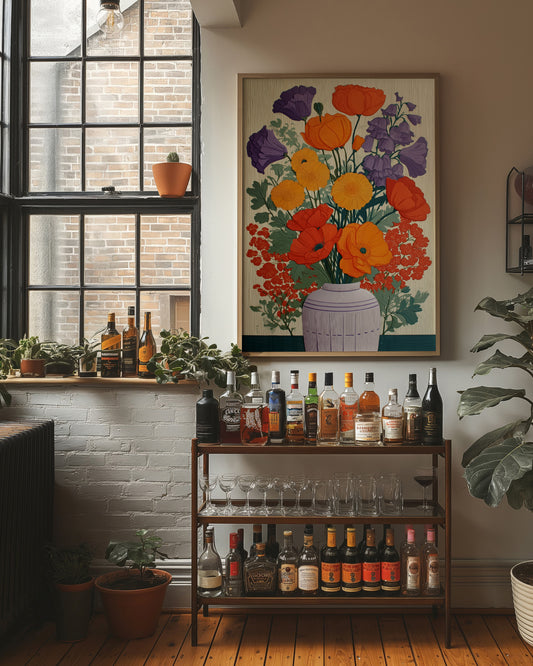 Summer Blooms Dance In Clay Vase