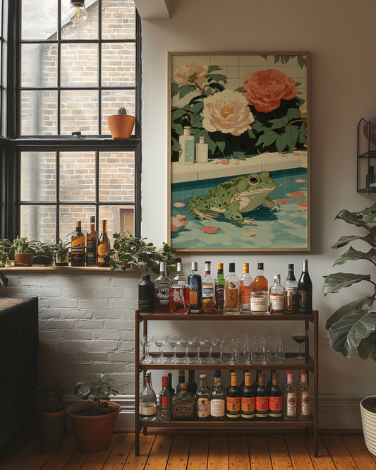 Frog Prince Meets Garden Peonies