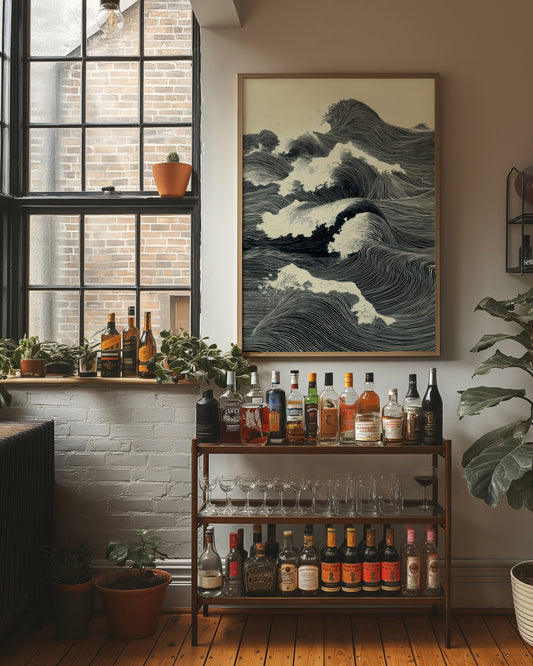 Waves Draw Stories In Midnight Ink