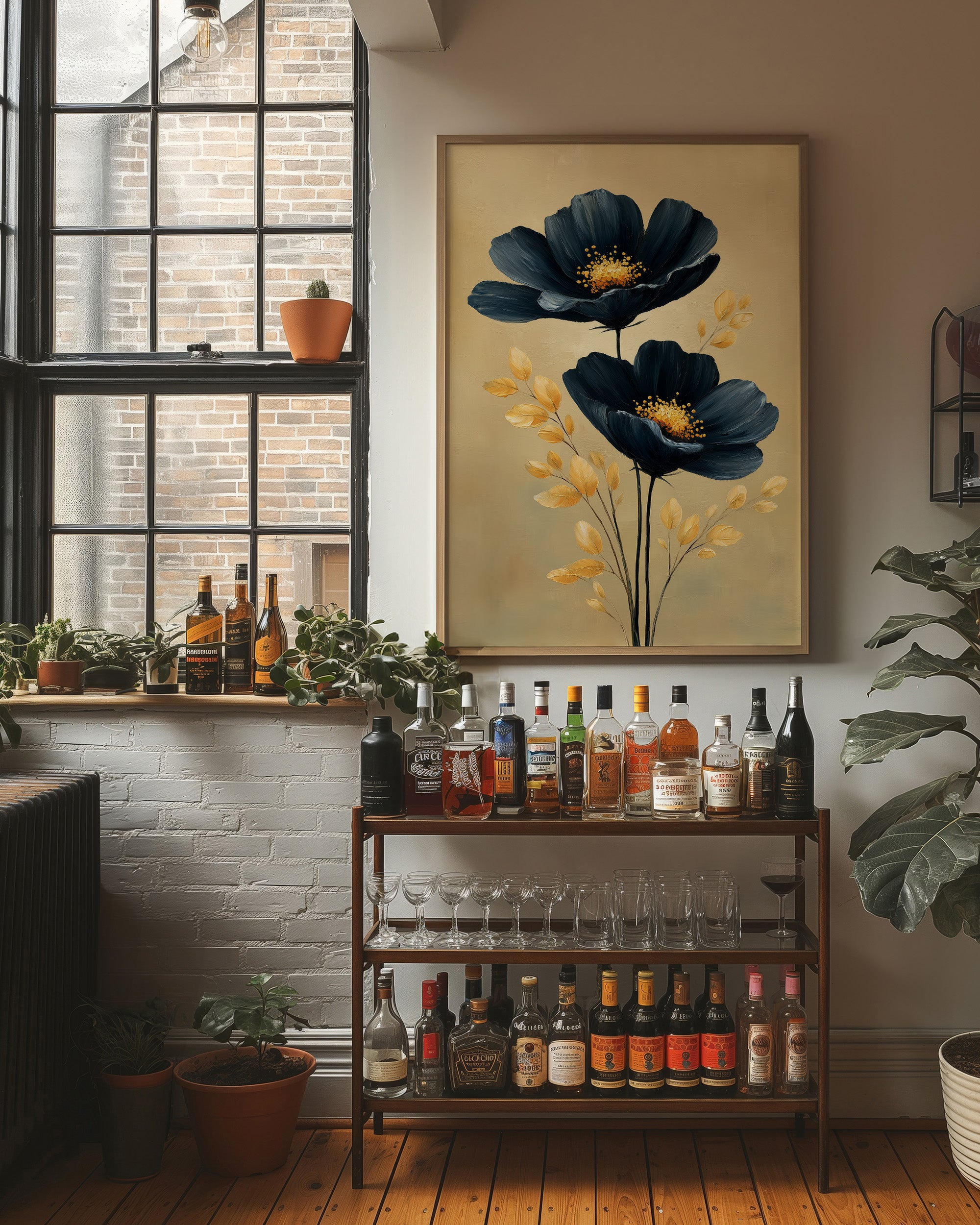 Midnight Blooms Against Golden Dawn