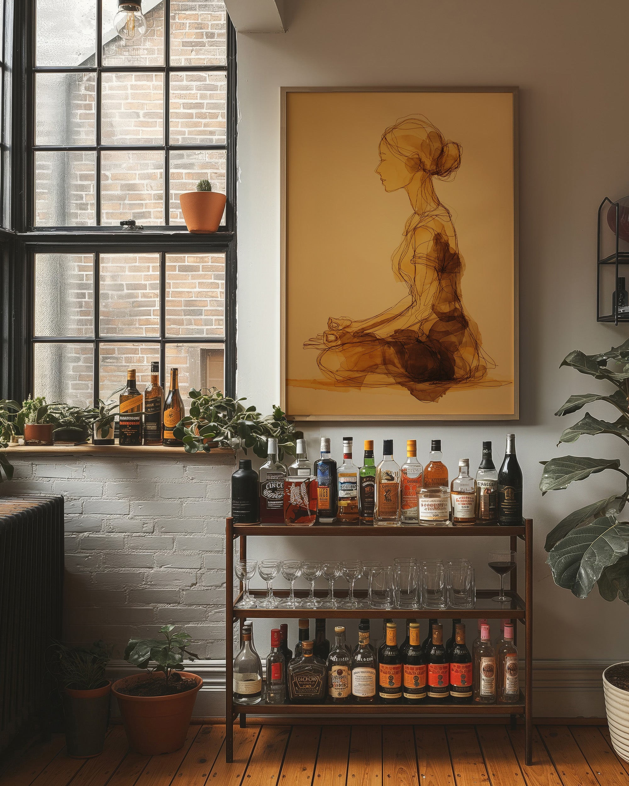 Sepia Lines Draw Morning Peace