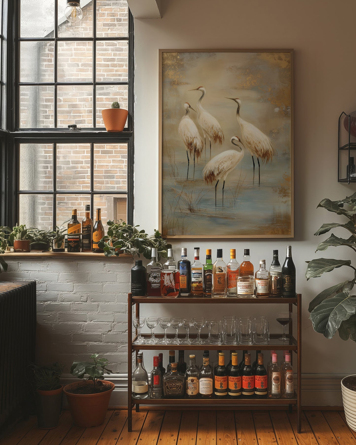 Cranes Dance In Morning Mist