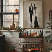 Monochrome Figures Dance Through Fog