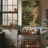 Forest Lake Teahouse At Sunset