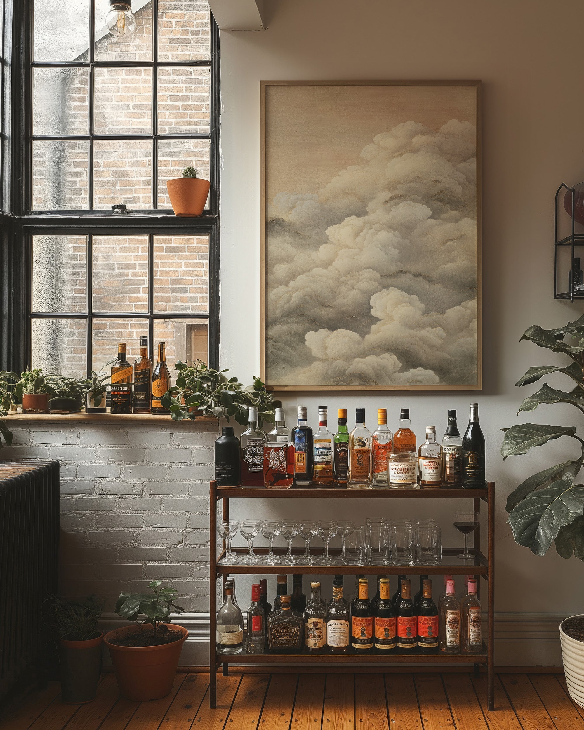 Clouds Rest Against Library Windows