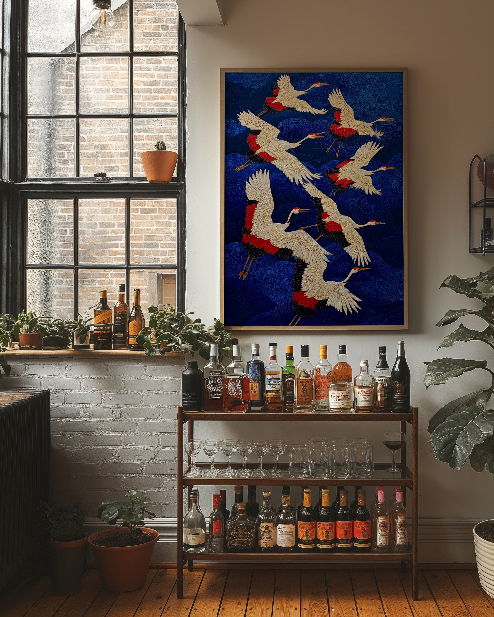 Cranes Paint The Midnight Sky