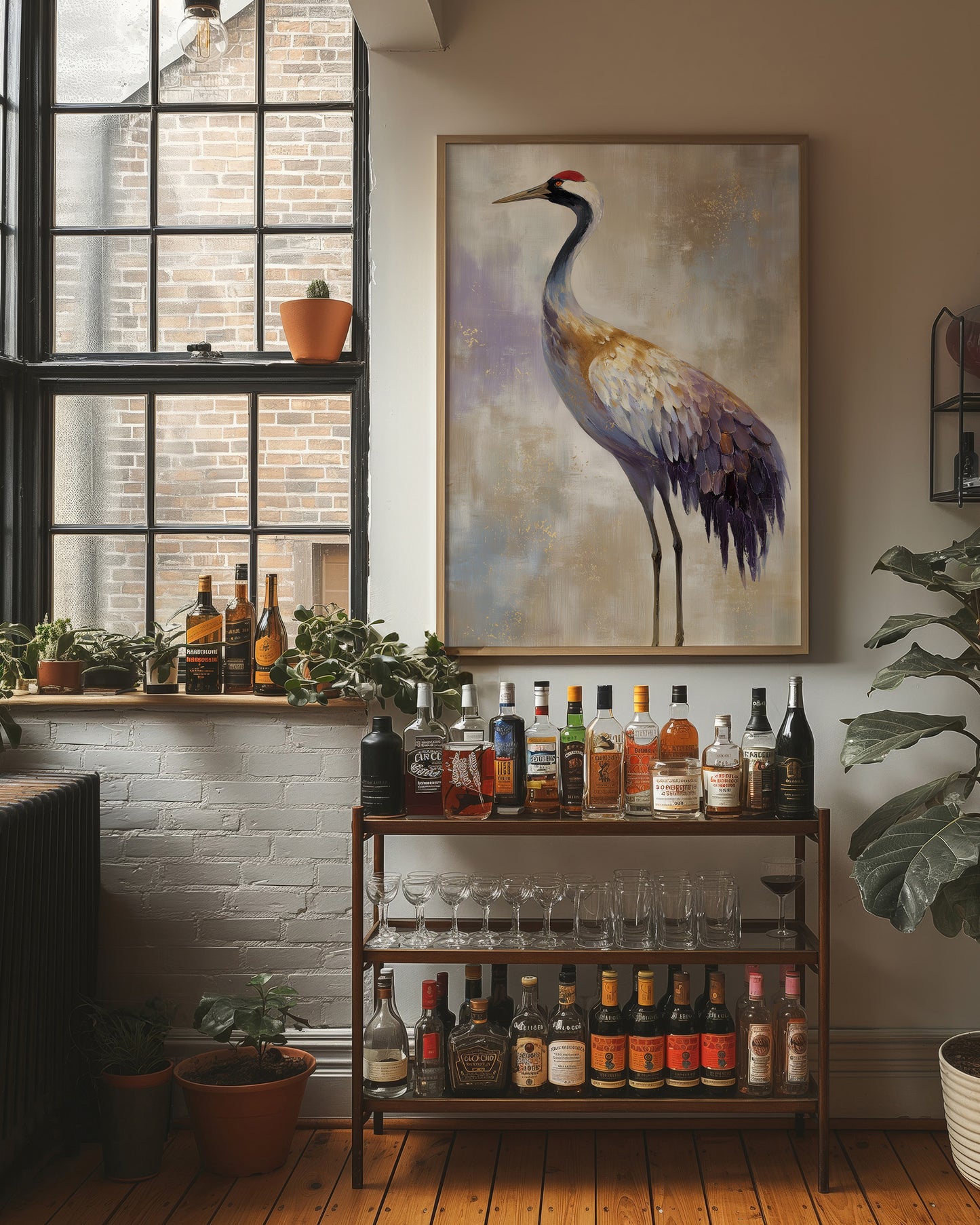 Elegant Crane Studies Library Light