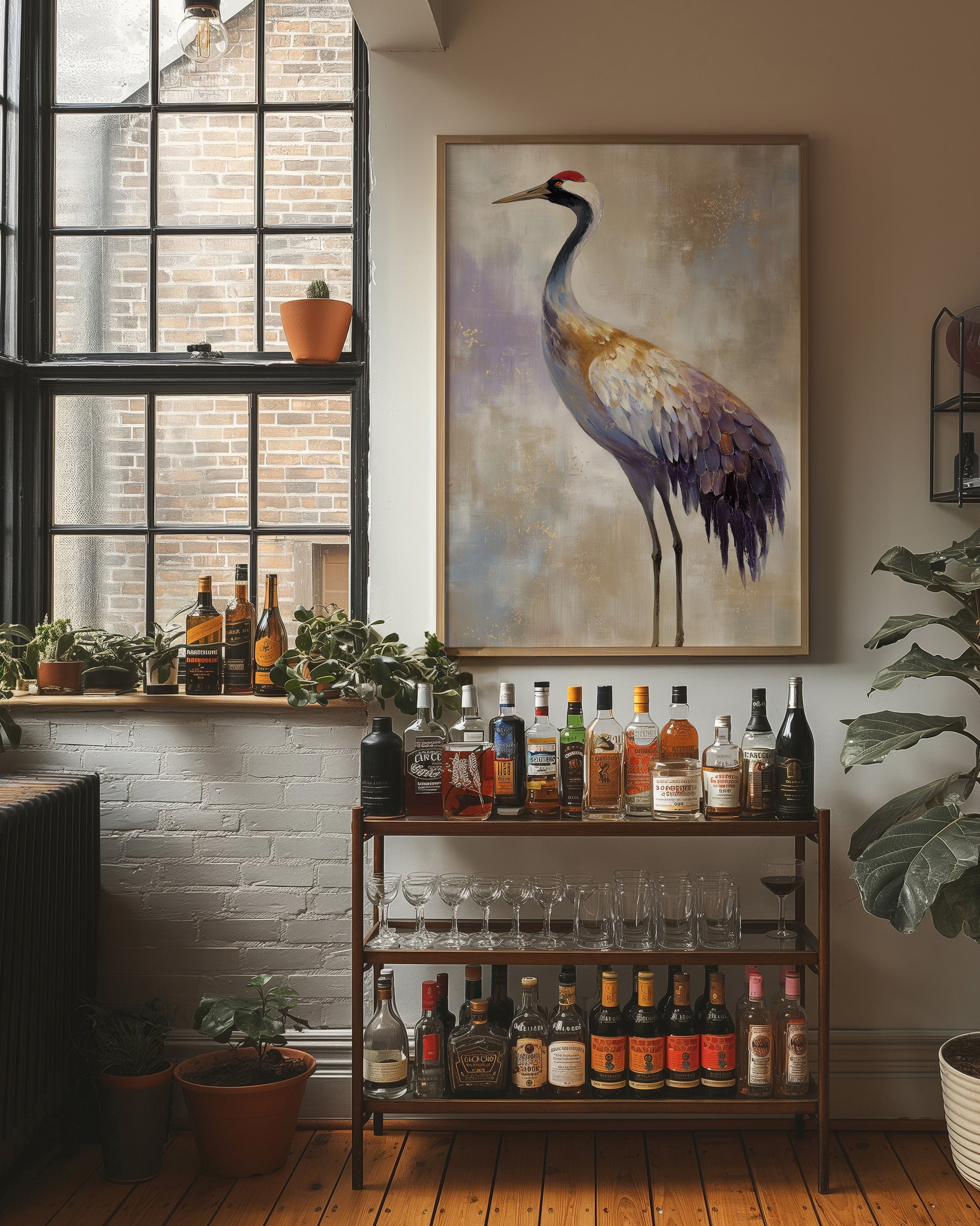 Elegant Crane Studies Library Light