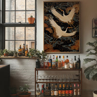 Celestial Cranes Dance Through Starlight