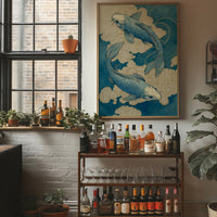 Azure Koi Dance Through Clouds