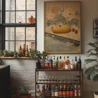 Poolside Capybara Dreams Of Peonies