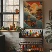 Sacred Temples Float Among Sunset Clouds