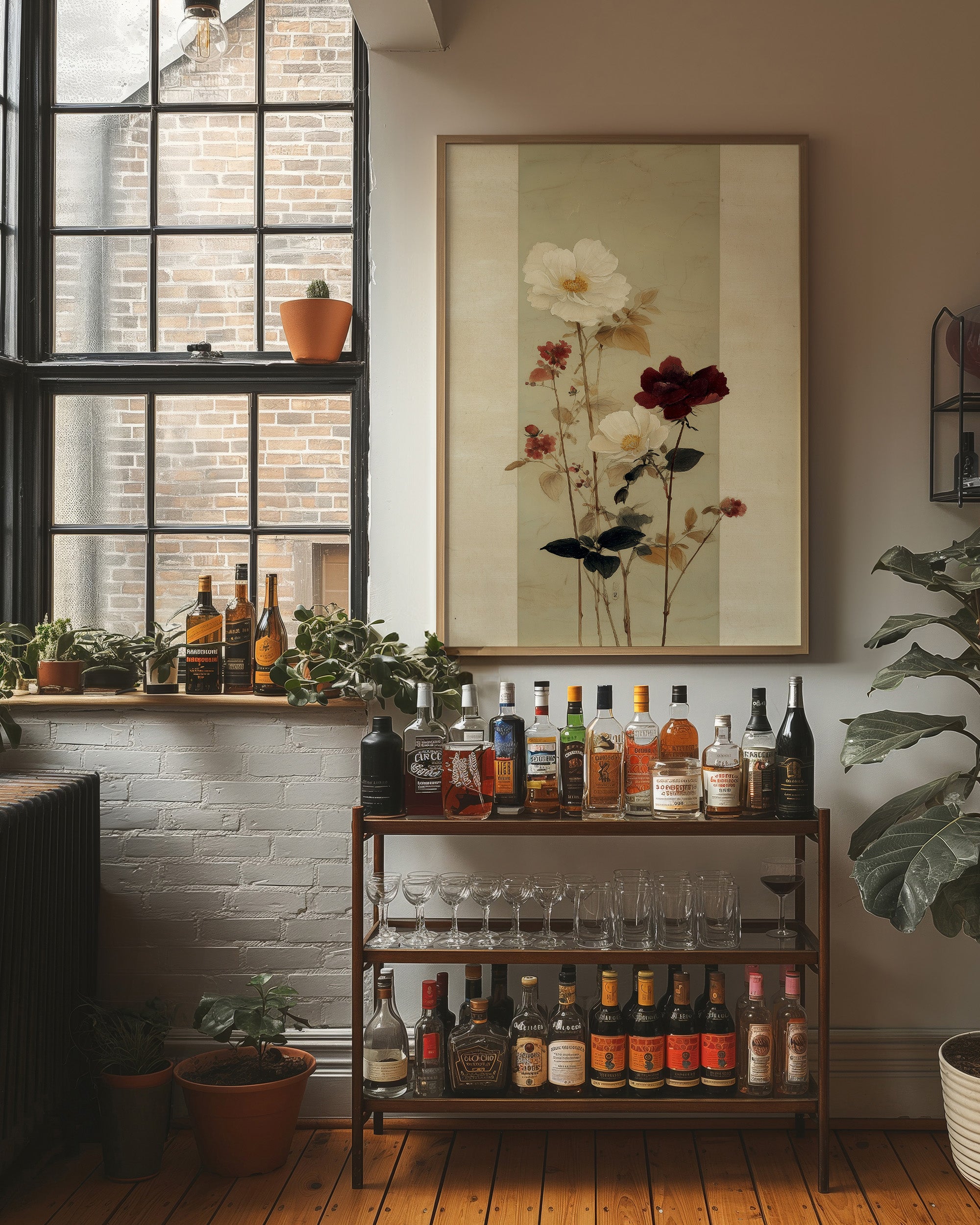 Roses Cast Shadows In Morning Light