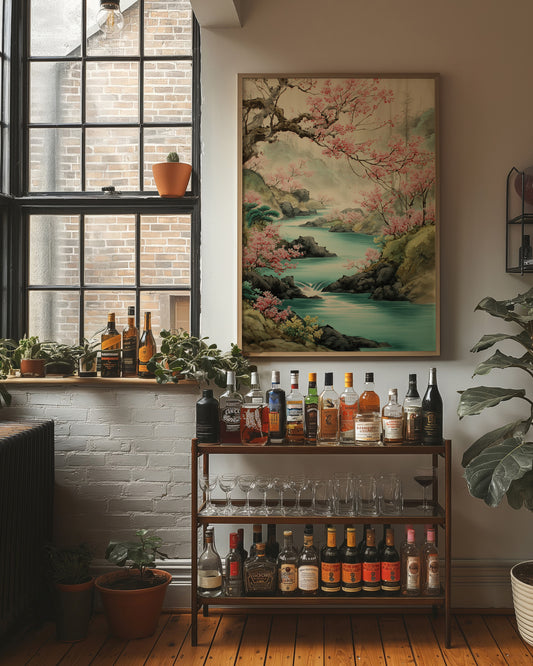 Cherry Blossoms Paint River's Journey