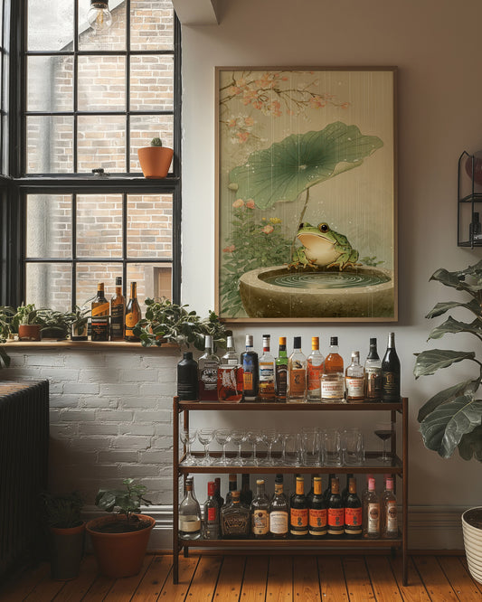 Lotus Rain Brings Frog's Delight