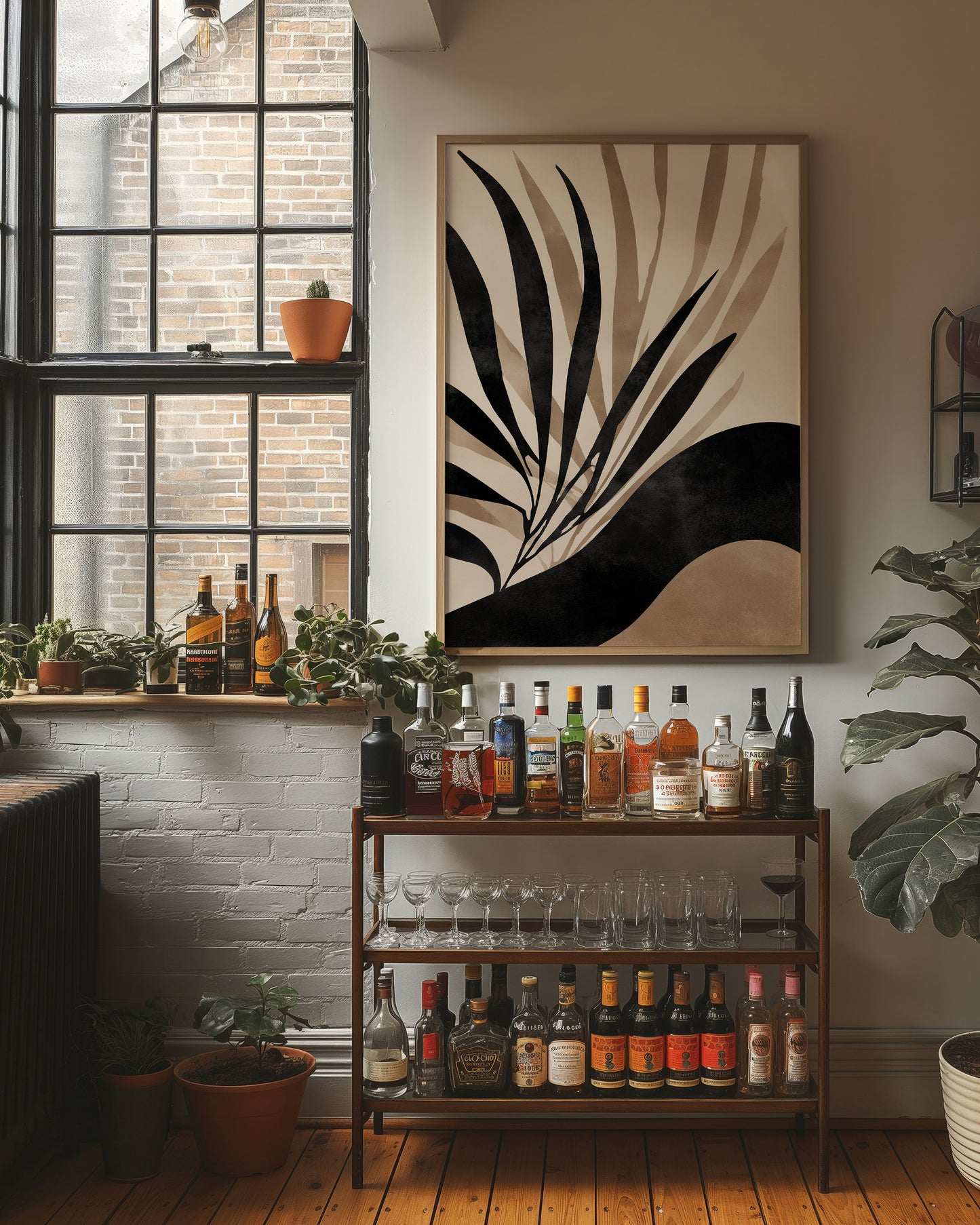 Palm Leaves Draw Modern Lines