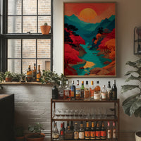 Crimson Rivers Meet Turquoise Mountains