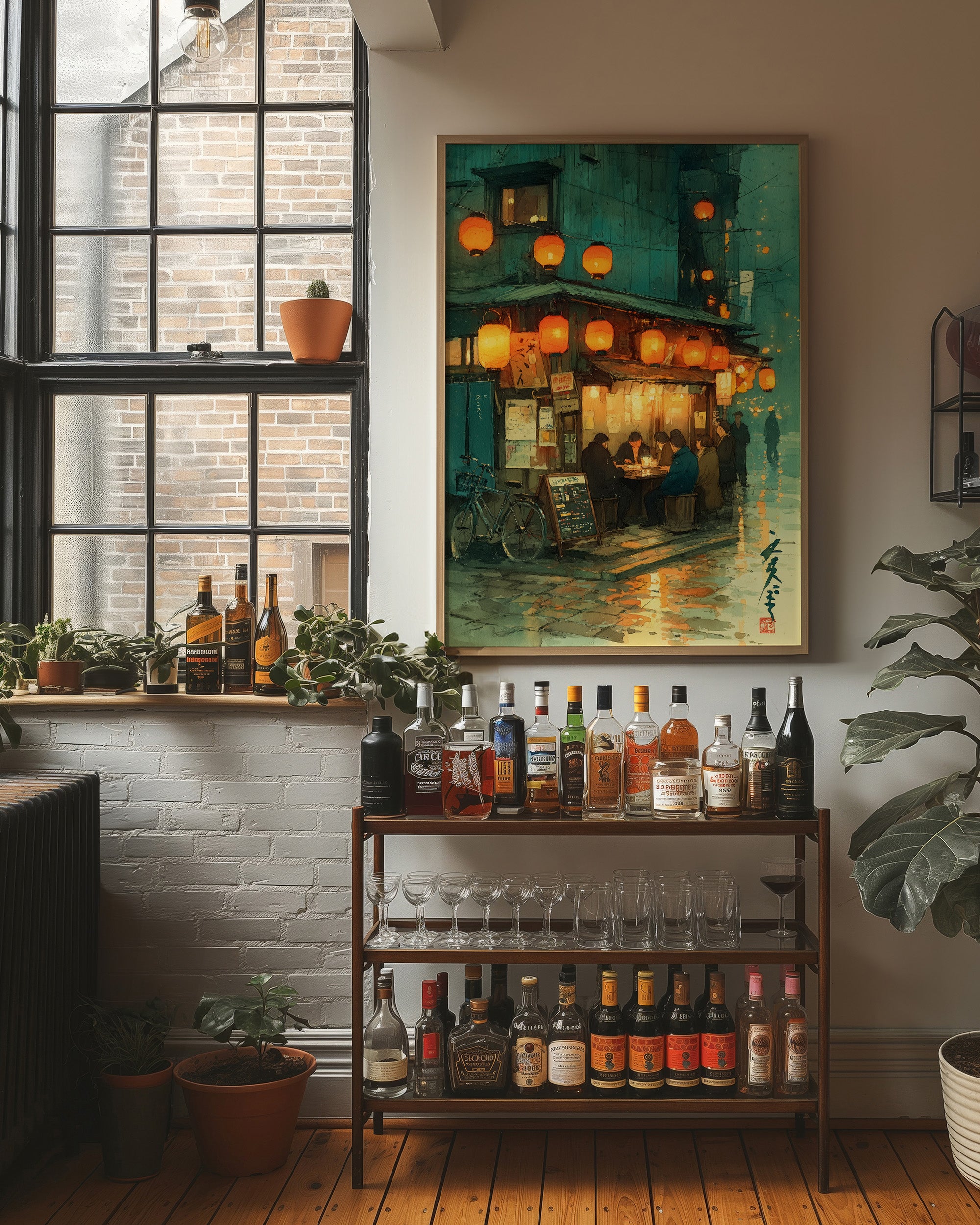 Lanterns Light The Rainy Street