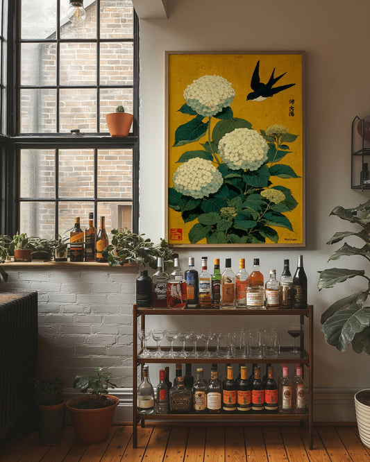 Swallow Songs Meet Summer Hydrangeas