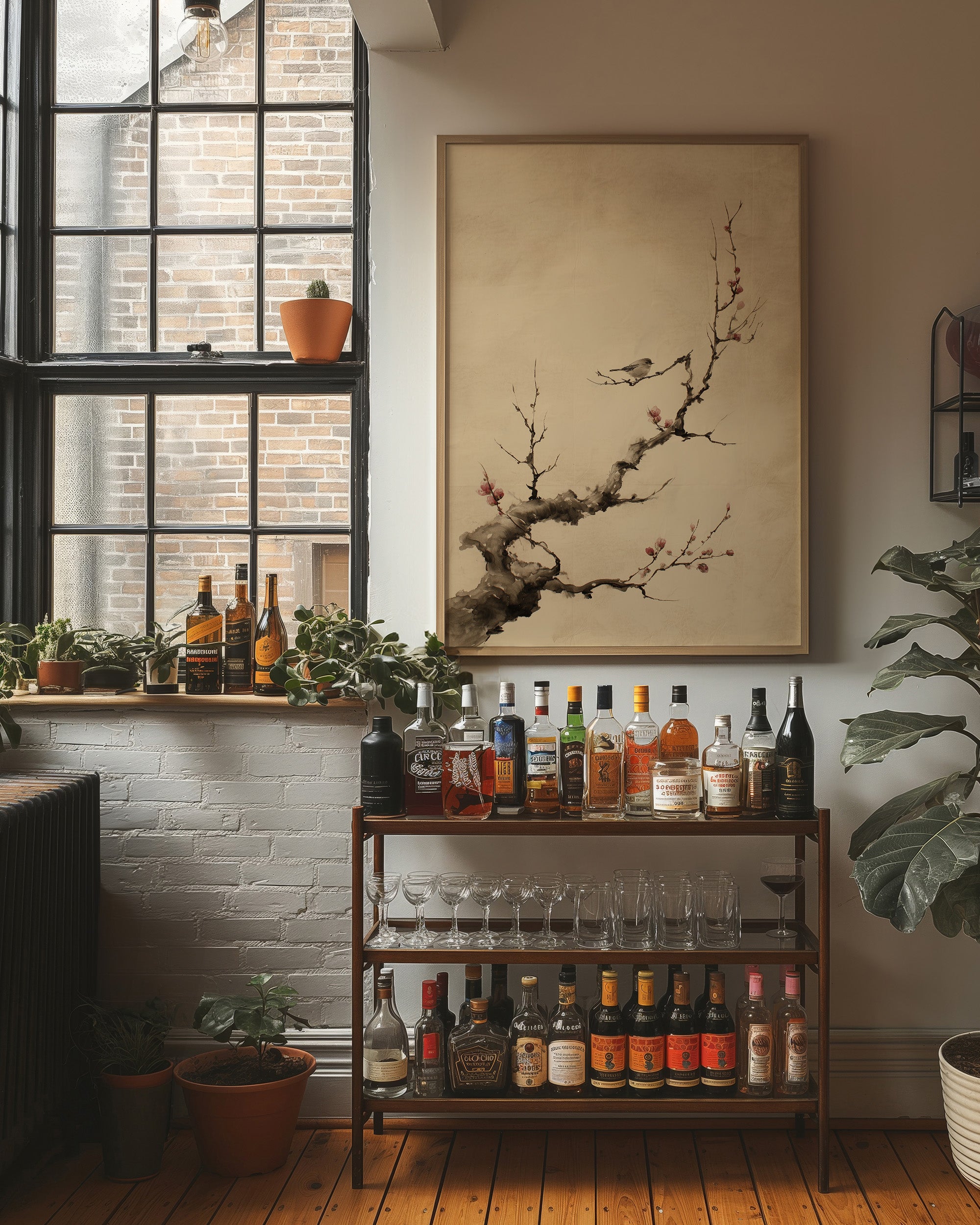 Small Birds Rest On Cherry Blossoms