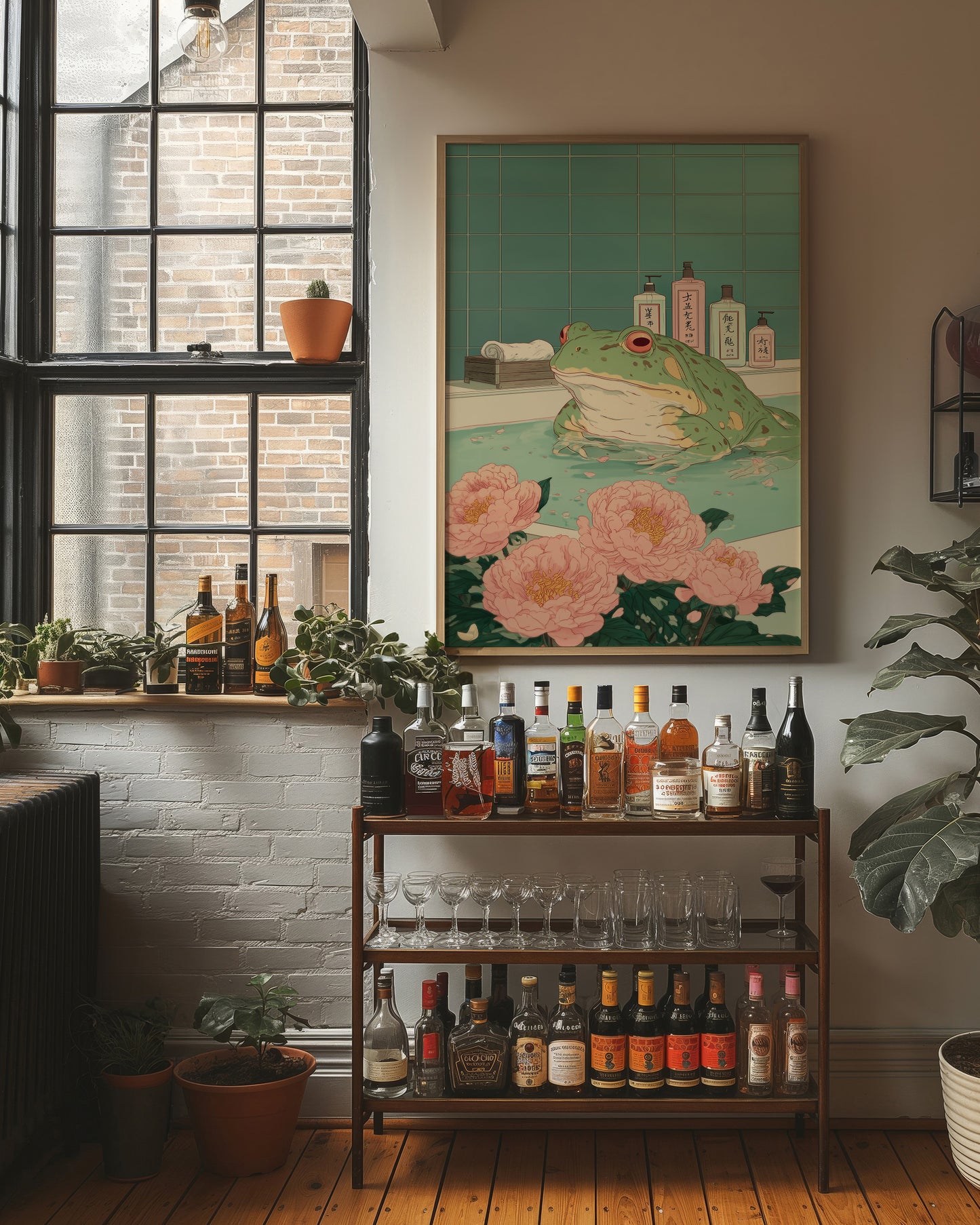 Frog Tales Among Peony Blooms