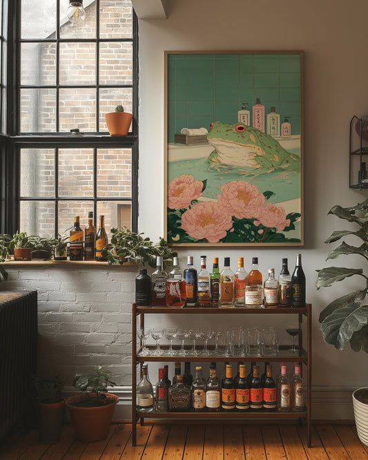 Frog Tales Among Peony Blooms