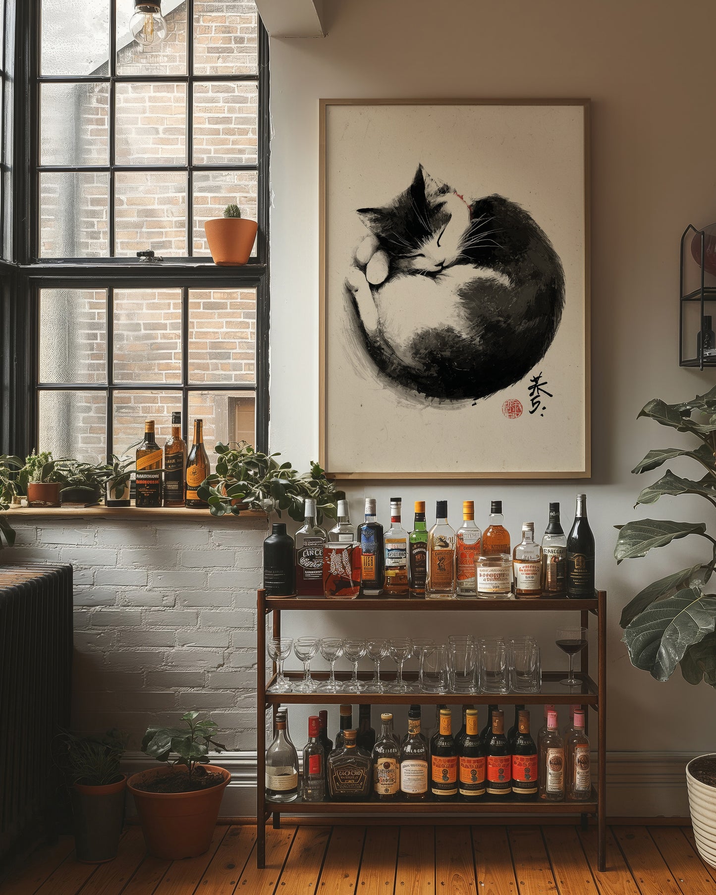 Sleeping Cat Finds Zen Peace