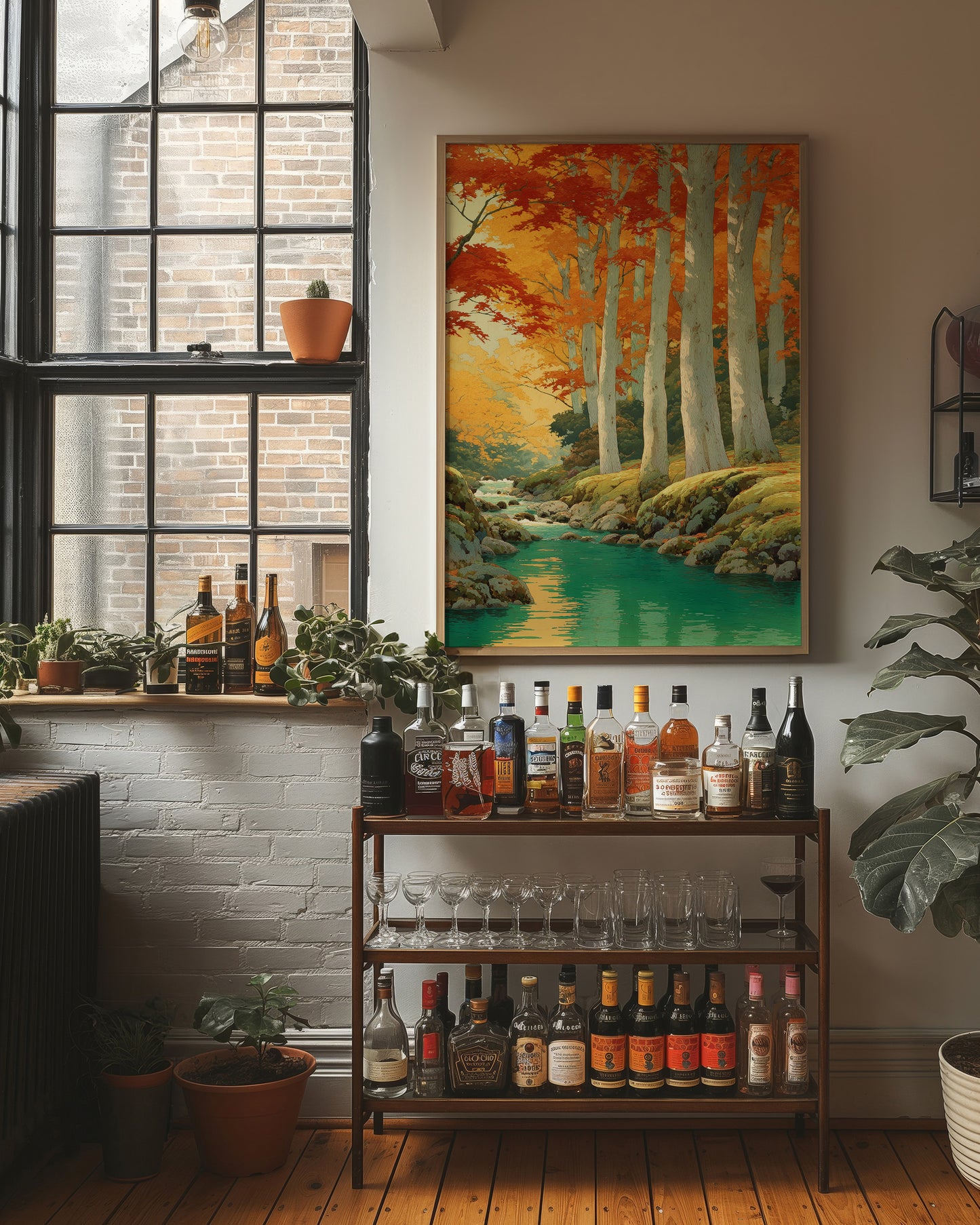 Birch Grove Mirrors Autumn's Fire