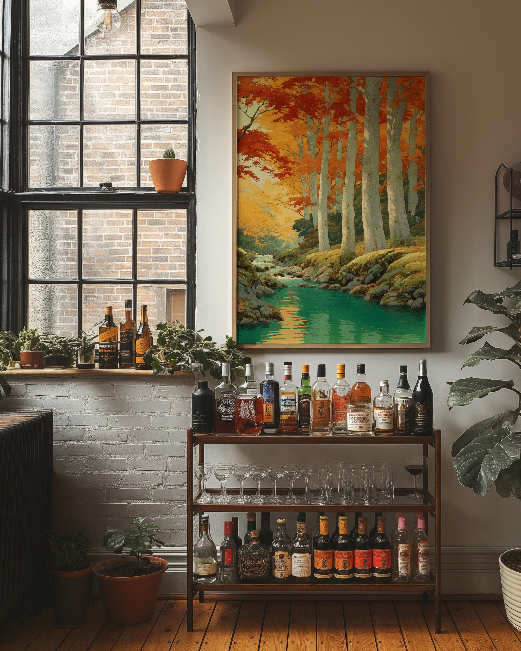 Birch Grove Mirrors Autumn's Fire