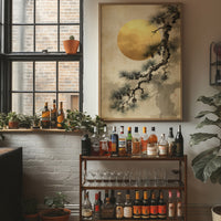 Pine Branches Dance With Golden Moon