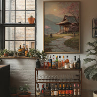 Cherry Blossoms Guard Ancient Temple Path