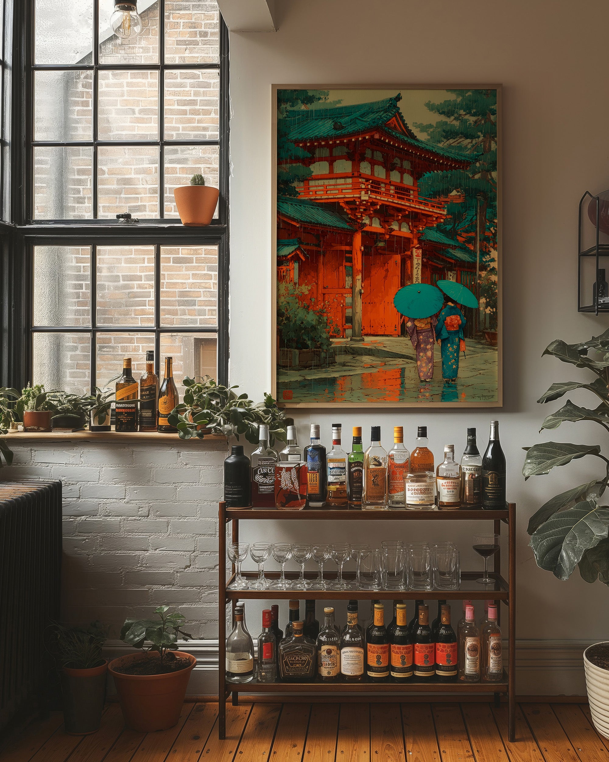 Rainy Steps At The Temple Gate