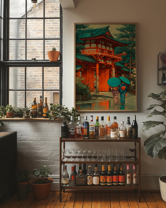 Rainy Steps At The Temple Gate