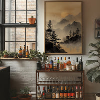 Misty Pagoda Among Mountain Pines