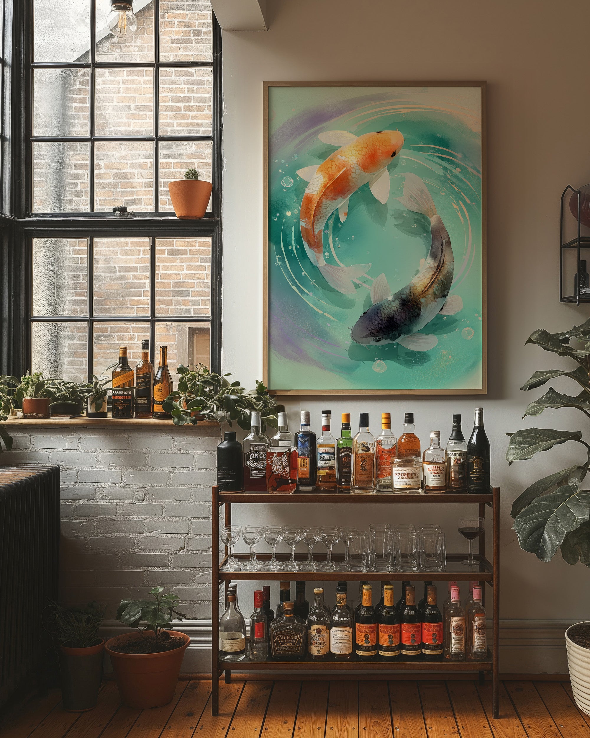 Koi Circle Their Turquoise Dreams