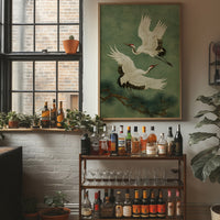 Cranes Dance Among Pine Needles