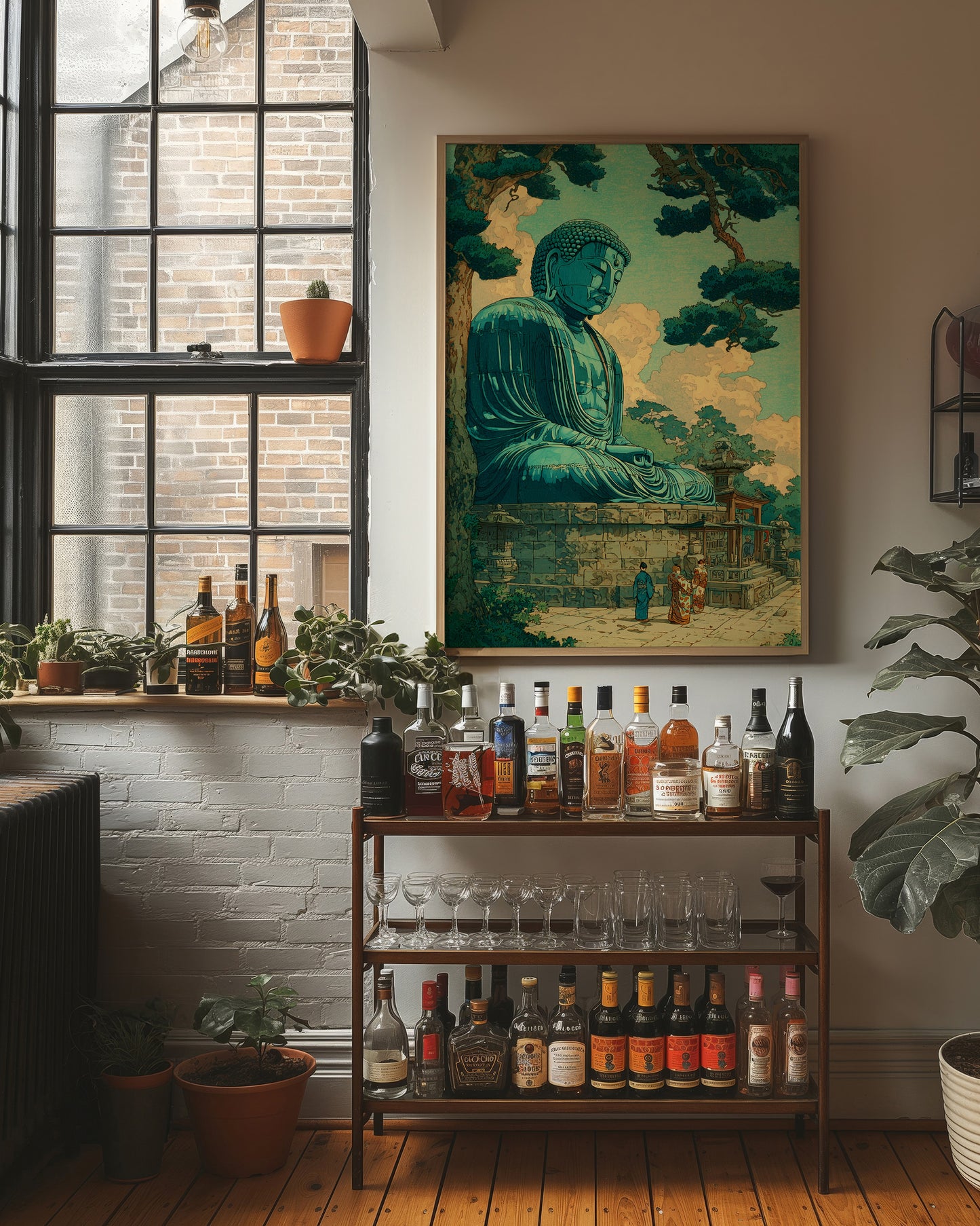 Jade Buddha Beneath Golden Clouds