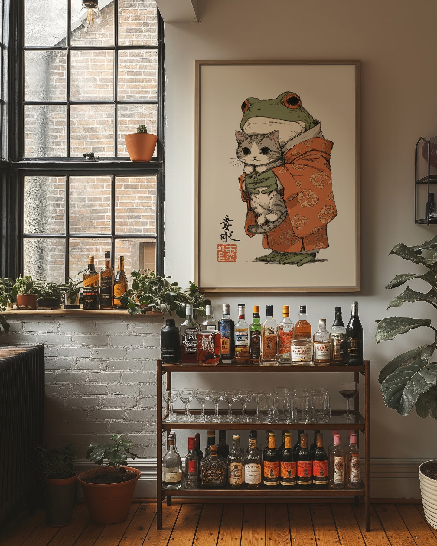 Frog Prince Cuddles Curious Kitten