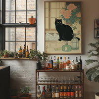 Black Cat Meets Pink Peony Tales