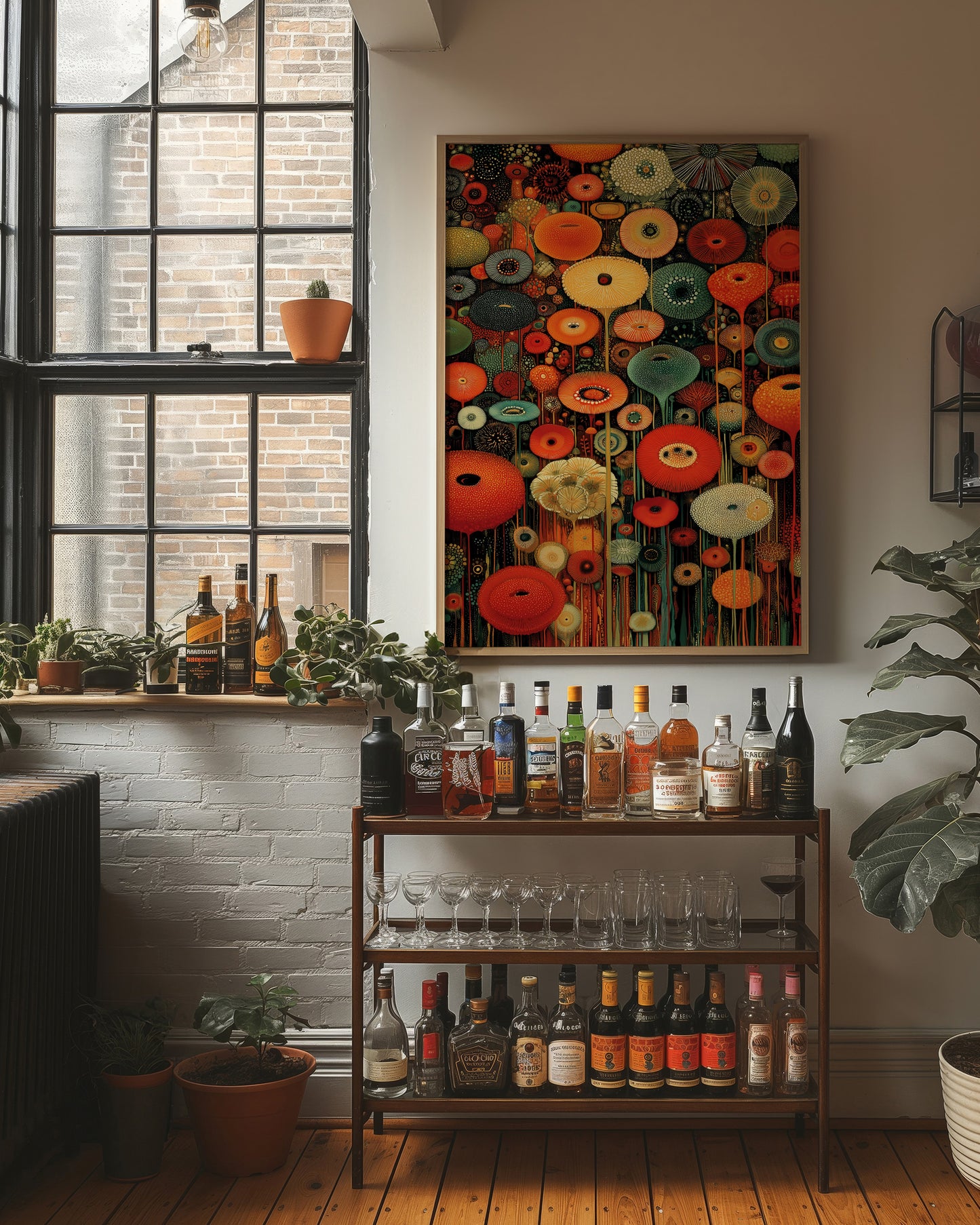 Midnight Garden Blooms In Fire