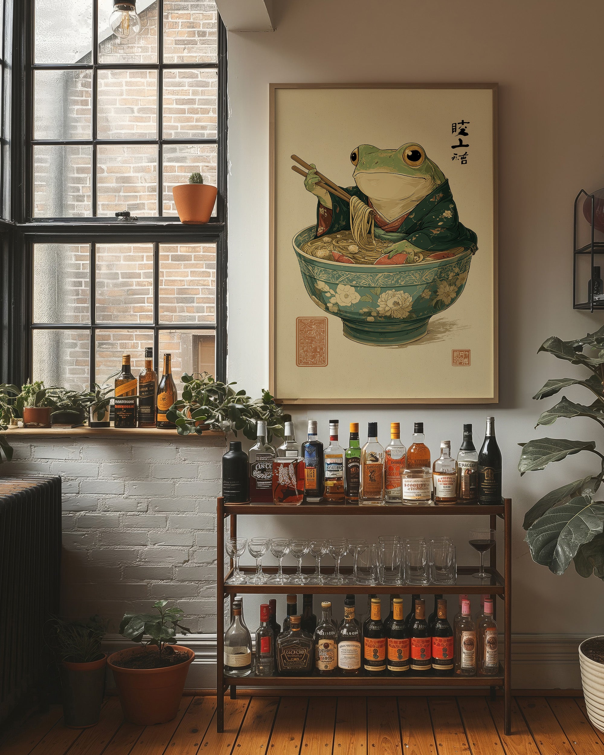 Wise Frog Savors Noodle Symphony