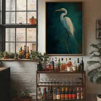 White Feathers Against Emerald Twilight