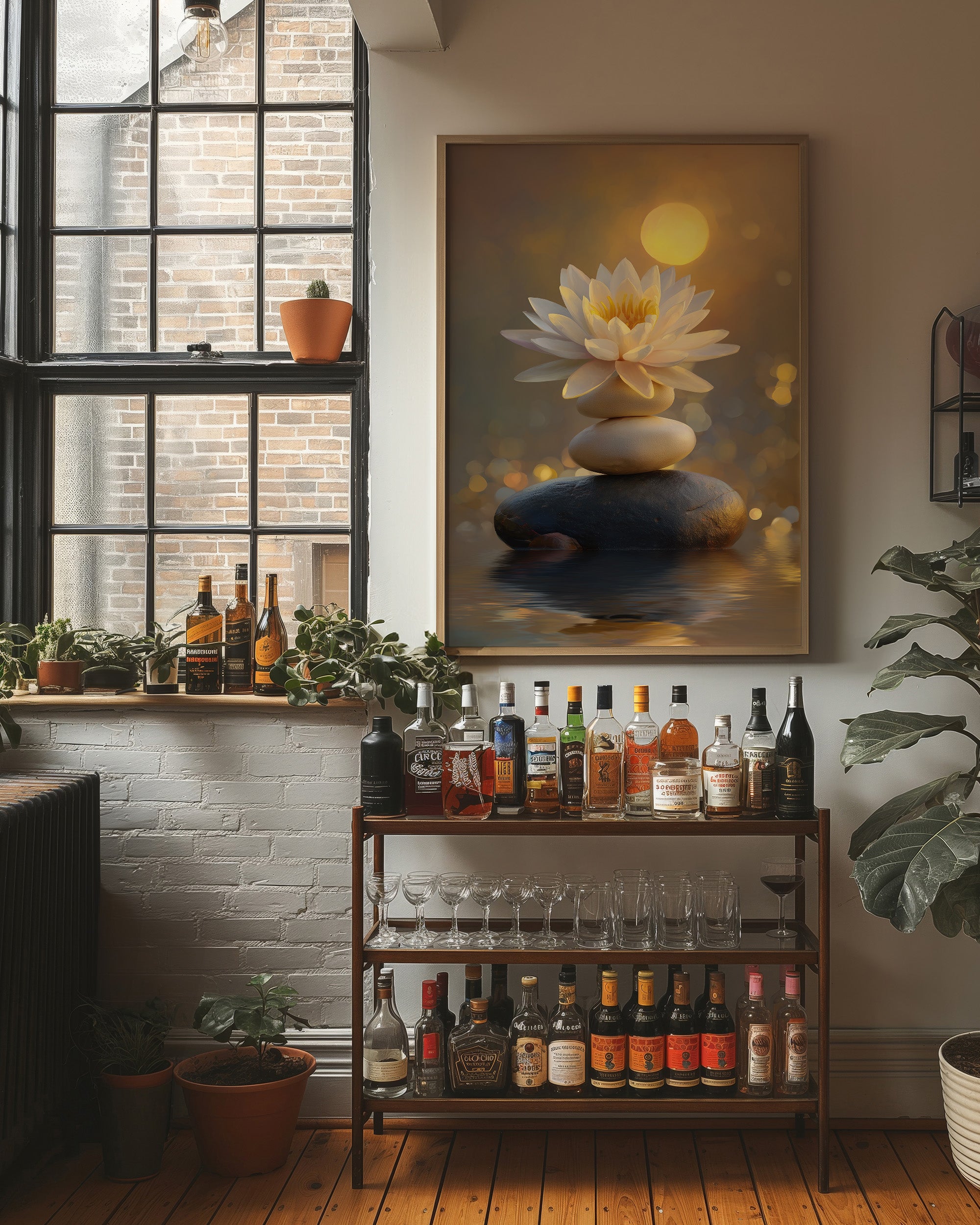 Sacred Lotus Bathes In Golden Light