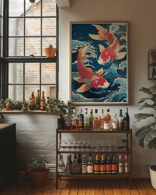 Koi Dance Through Midnight Waters