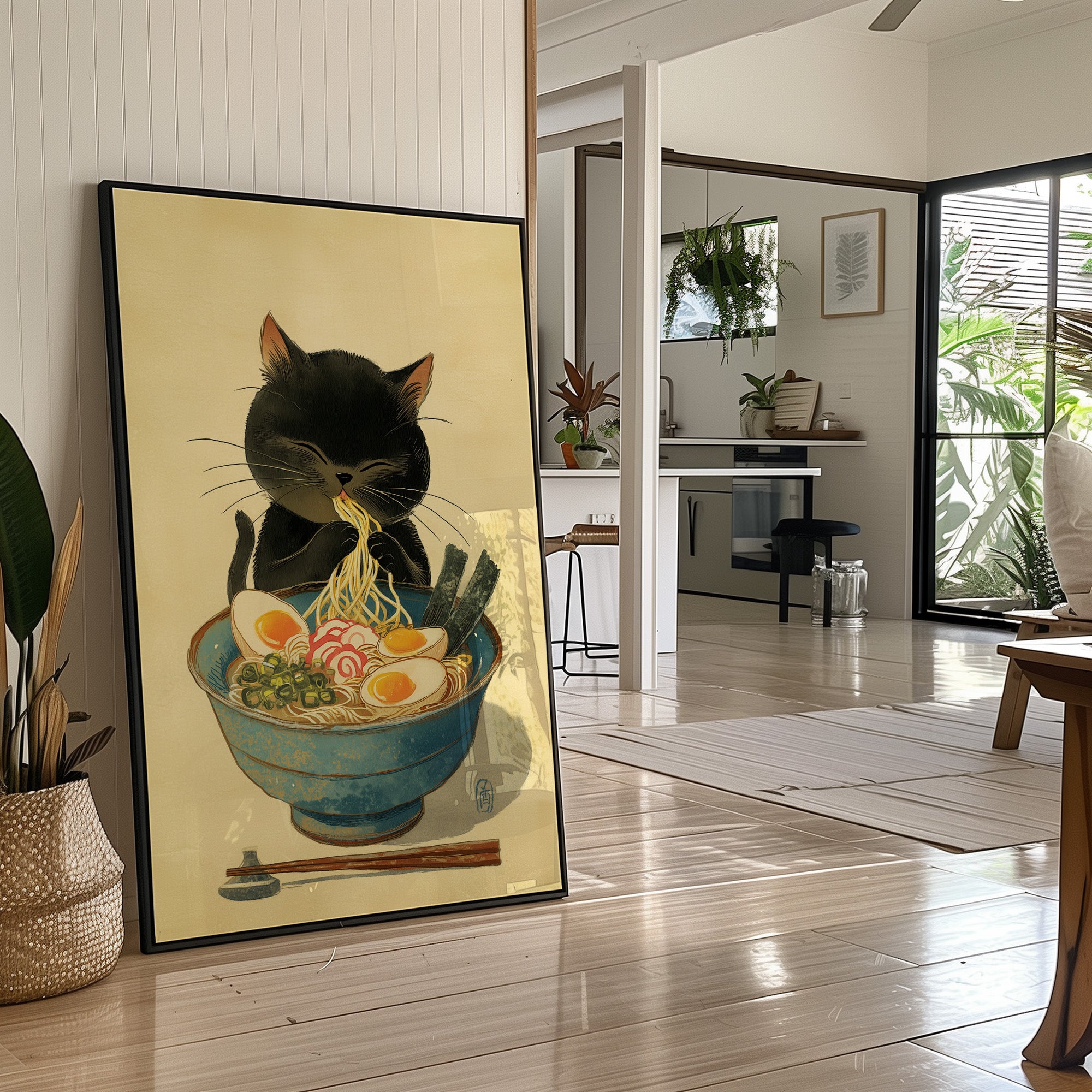 Midnight Ramen With Curious Cat