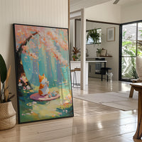 Fox Tea Party In Spring Forest